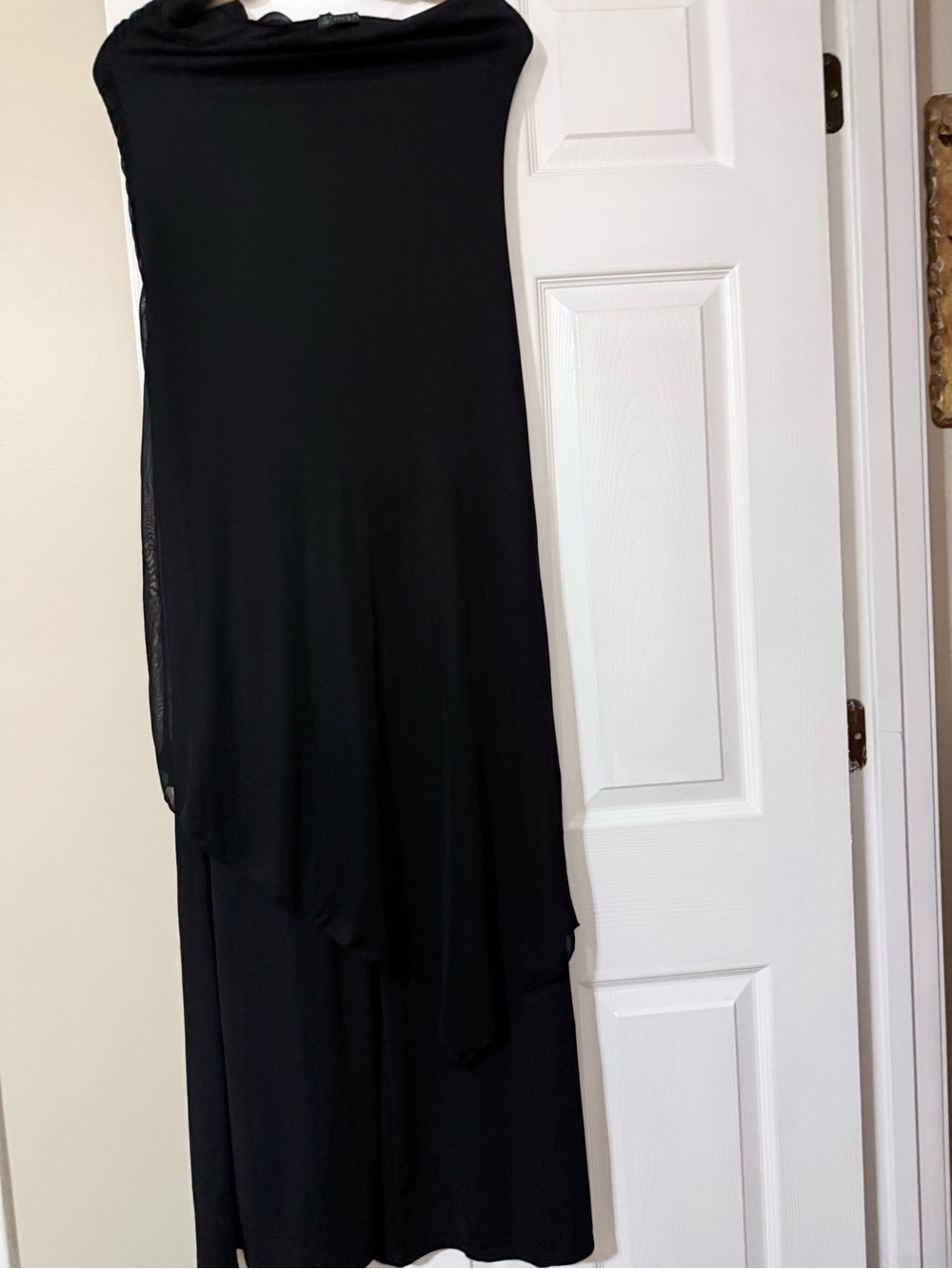 VENUS Black Asymmetrical Layered Sleeveless Dress
